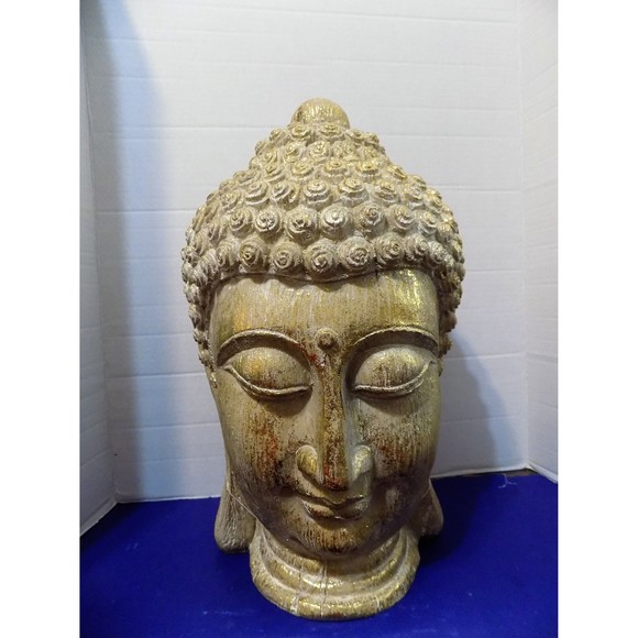 NEW Large Buddha Head Figurine Statue Sculptures Hindu Zen Buddhism - Picture 2 of 6